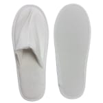 Pantoufles Marriott, Molleton chamois/corail à semelle à point en caoutchouc, blanc